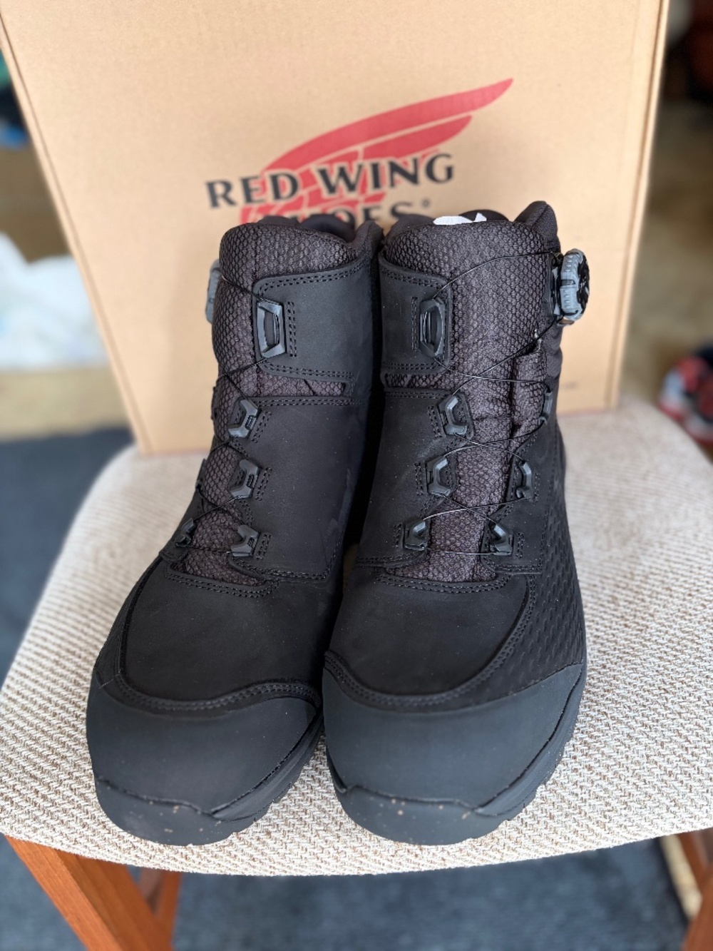 New In Box Red Wing Apex Men's 6-inch BOA® Waterproof Safety Toe Boot, Black